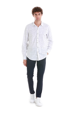 Hatemoğlu Lacivert Comfort Fit Baskılı Slim Yaka Uzun Kollu Spor Gömlek 24d190000007 00032 Lacivert