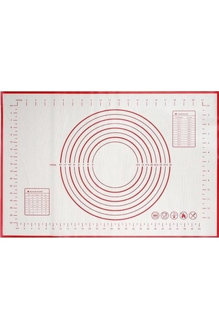 Novahub Kırmızı 80x70x60cm Silikon Pişirme Mat, Pasta Ve Krep Yapımında Kullanılır, 29x26cm