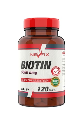 Nevfix Biotin 5000 Mcg 120 Tablet X 3 Kutu 360 Tablet