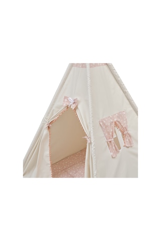 Exorbaby Lüks,büyük Boy,ahşap Ve Pamuklu Naturel Kumaş,toplanmaz,devrilmez,puf Minderli Oyun Çadırı Pembe