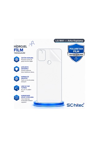 Schitec Lg W41 Uyumlu Arka Yüzey Hidrojel Koruyucu Film 11290006