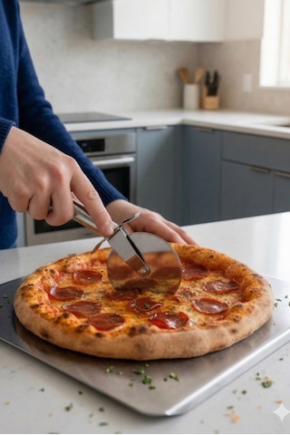 Çelik Saplı Pizza Ve Hamur Kesici Rulet Metal