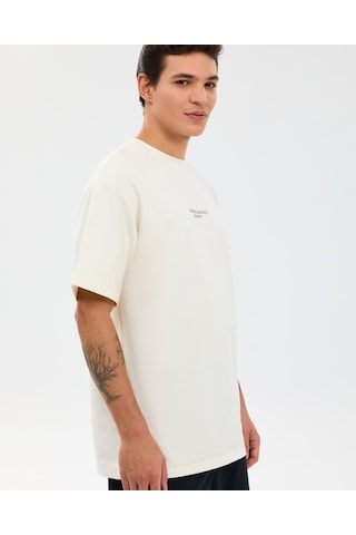 Skechers M Graphic Tee Reflect Logo Oversize T-shirt Erkek Beyaz Tshirt S231094-3855