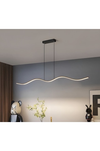 Martı / Sarkıt Avize / 120 Cm / Antrasit Gövde / 3 Renk Işık Antrasit