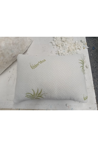 Visko Parçacıklı Yastık 40x60 Cm - 1000 Gr, Visko Parça Dolgulu, Fermuarlı Yıkanabilir Kılıflı, Antibakteriyel Ergonomik Yastık Beyaz