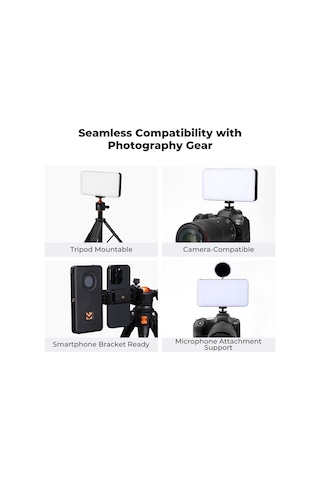 K&f Concept 12w Rgb Pocket Video Light, Mini Mobil Video Işığı Kf34.052