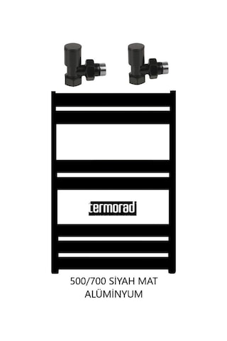Mat Siyah Alüminyum Havlupan 50 x 70 Cm Termorad Petsa Slim +2 Adet N11.89