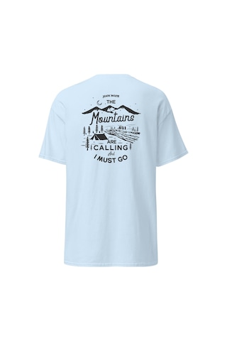 Wildstyle The Mountains Are Calling I Must Go Dağcı Baskılı Unisex Pamuklu Tişört Bebek Mavisi