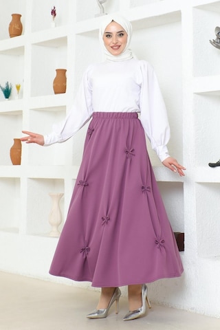 Fiyonk Detaylı Çan Etek Brc1507 Mor 001