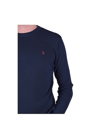 Erkek Lacivert Bisiklet Yaka Yarı Slim Kazak, Ot-Kzk-20001 Lacivert