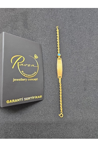 Ravza Kuyumculuk Bebek Altin Künye Unisex Halat 1,30 Gram Sarı Altın