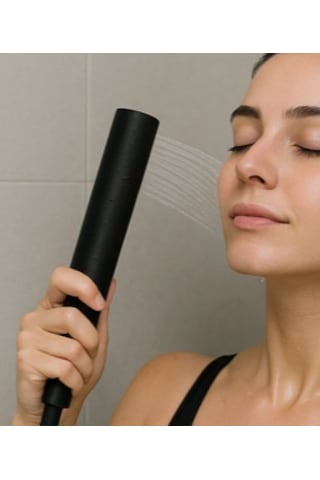 Modern Mat Siyah El Duş Başlığı - 3d Tasarım Minimalist Banyo Batarya Aksesuarı Ve Masaj Etkili Duş Seti