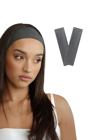2li Kadın Saç Bandı Bandana Pamuk Likralı Spor Headband K. Gri Koyu Gri