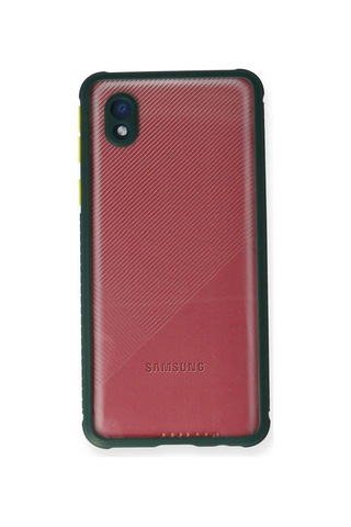 Samsung Galaxy Uyumlu A01 Core Kılıf Miami Şeffaf Silikon - Koyu Yeşil Çok Renkli