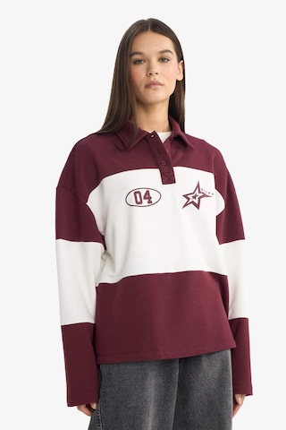 Defacto Coool Regular Fit Polo Yaka Sırt Baskılı Sweatshirt G3882ax25wnbr115 Bordo-br115
