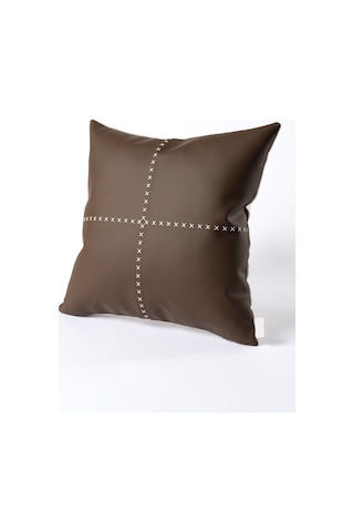 Ivy Soft Deri Kahve Kırlent Kılıfı 45x45 2546 Kahverengi