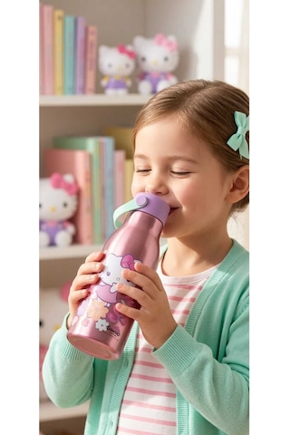 Pembe Hello Kitty Karakter Desenli Suluk