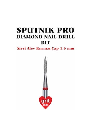 Elmas Sivri Alev Freze Kırmızı Çap 1,6mm