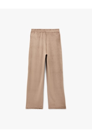 Koton Beli Lastikli Cepli Rahat Kesim Kadife Pijama Altı Vizon 6wlk40022mk Vizon