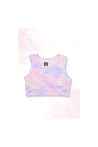 Beniizle Batik Desenli Şort Etekli Crop Kız Çocuk Sporcu Takım Pembe