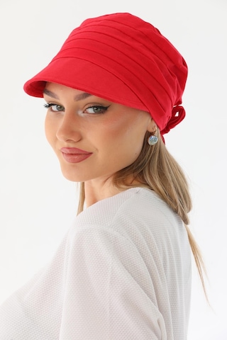 Elif İç Giyim Safari Bağlamalı Kırmızı Siperli Bandana Vizör Kırmızı