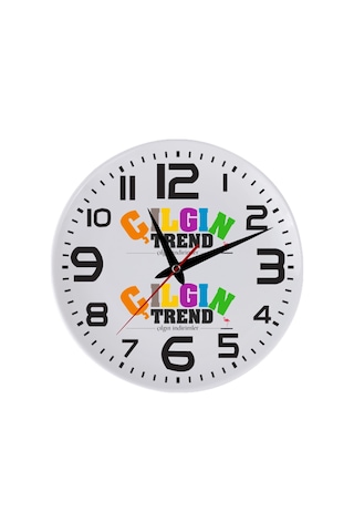 Firmaya Özel Logolu Cam Duvar Saati - Krem