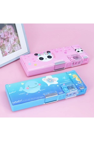 Xj-kawaii Kalem Kutusu Okul Malzemeleri Deforme Saklama Kutusu Karikatür Kalem Kutusu Plastik Kalem Kutusu Çocuk Öğrenci Okul Malzemeleri Hediyeler Th