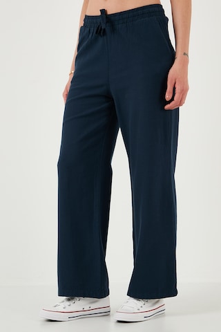 Lela Pamuklu Relaxed Fit Yüksek Bel Bol Paça Bayan Pantolon 668Yp5118 Lacivert