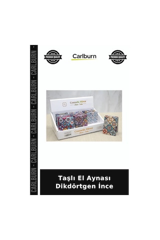 Taşlı El Aynası Dikdörtgen İnce Kadın Aksesuarı Makyaj Yardımcısı Hediye Alternatif