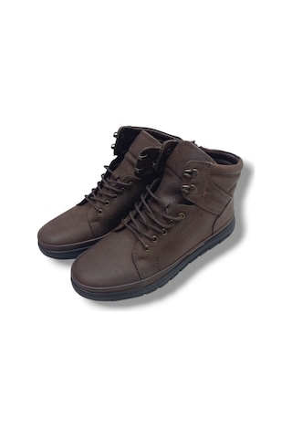 Growish Gr0264 Hakiki Greyzır Deri Kaydırmaz Taban Erkek Yüksek Yarım Bot Kahverengi 42