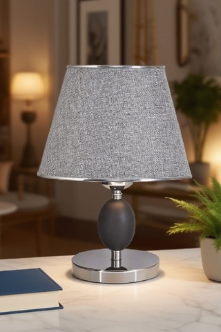 Yumurta Gövde Masa Lambası Gece Lambası Dekoratif Abajur Gri