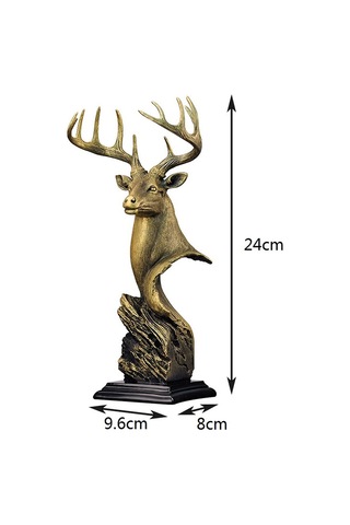 Hombey Rezine Geyik Başı Heykeli - Ev Dekorasyonu - Oturma Odası, Yatak Odası, Kitaplık Ve Şarap Dolabı İçin Dekoratif Figür