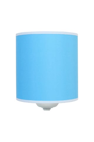 Şenay Aydınlatma Modern Metal Ayak Silindir Kumaş Abajur Mavi Diğer