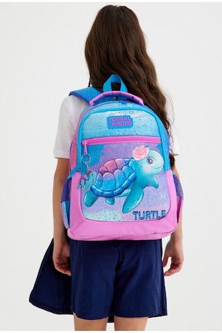 Coral High Okul Sırt Ve Beslenme Çantası Seti - Kız Çocuk Pembe Mavi Kaplumbağa Mavi Pembe Kaplumbağa