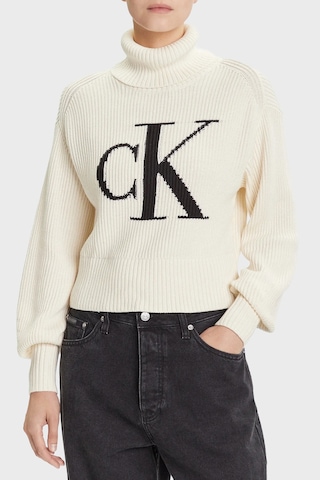 Calvin Klein Bayan Kazak Lv047d349g 101 Beyaz Beyaz