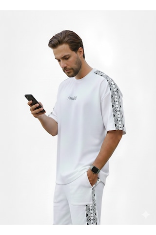 Hoodraze Tşört Oversize Beyaz