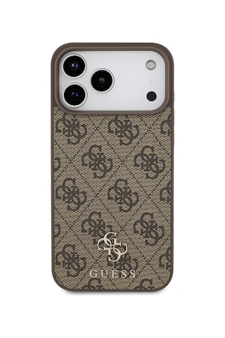 Apple Uyumlu iPhone 18 Pro Max Kılıf Guess Lisanslı M-safe Özellikli Small 4g Classic Kapak Kahverengi