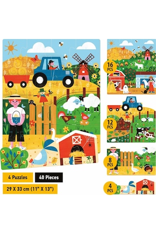 Ecoplay Shaped Puzzle Farm 59032