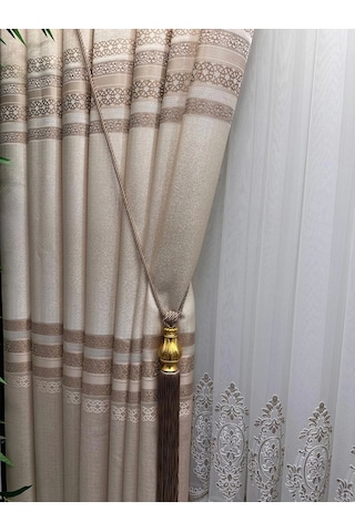 Nivemeshome St.pierre Krem Ft614320 V-101 1/3 Sık Pileli Fon Perde Apm Krem
