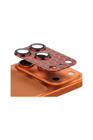 Apple Uyumlu   iPhone 17 Pro Max Benks Armorwarrior Armorgrid Serisi Kevlar Kamera Lens Koruyucu Turuncu
