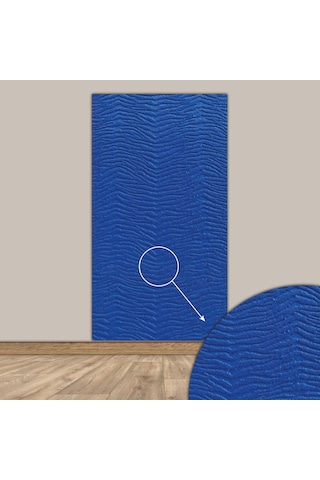 Tink 3d Kendinden Yapışkanlı Akustik Keçe Panel Duvar Kağıdı Desenli 52x98 Cm 2 Adet 1 M² Mavi