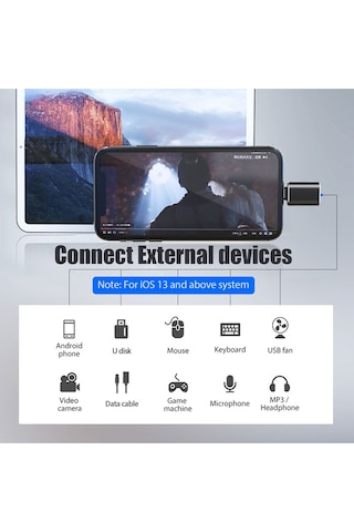 Apple Uyumlu iPhone iPad Usb Çevirici Dönüştürücü Otg Lightning - Usb 3.0 Aktarıcı