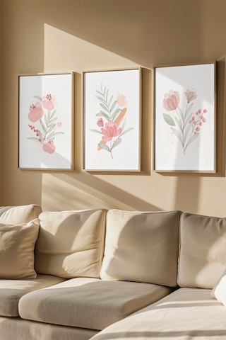 Artavessa Gerçek Ahşap Çerçeveli 3 Parça 3D Poster Tablo Seti - 3DARTSOHOSET100 15 x 20 15 x 20