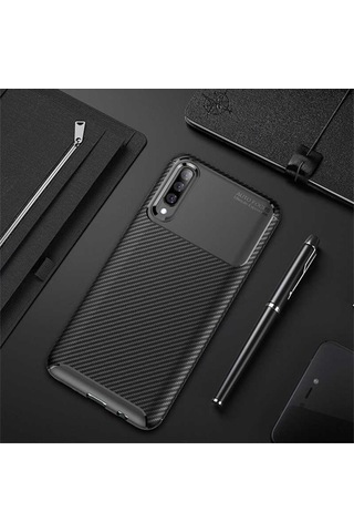 Samsung Uyumlu Galaxy A70 Kılıf Zore Negro Silikon Kapak-Siyah