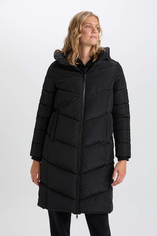 DeFacto Su İtici Uzun Şişme Mont Parka Isı Yalıtımlı Kapüşonlu Kapitoneli fermuarlı Cepli A3174AX24WNBK27 Siyah