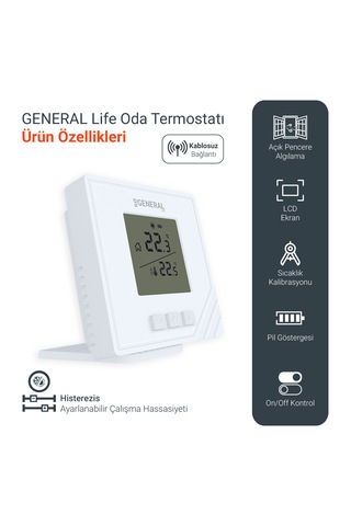 Mitra Ht15 Rf Kablosuz Oda Termostatı - Beyaz