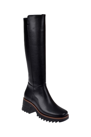 Pullman Kalın Topuklu Kadın Çizme İz-1000 Siyah-siyah Siyah