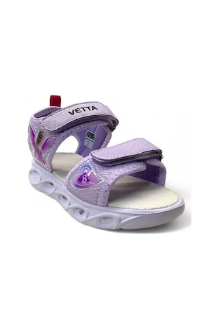 129 Kız Çocuk Okul Öncesi Hafif Işıklı Sandalet LILA