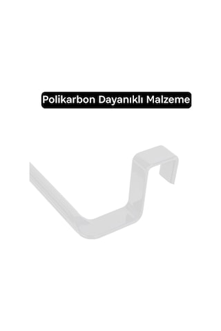 Beyaz Polikarbon Dolap Kapağı Kapı Üstü Havlu Askısı Banyo Mutfak Askılığı 29 cm