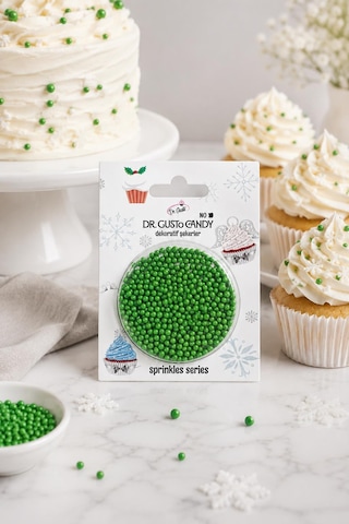 Dr. Gusto 2 Mm Yeşil Boncuk Pasta Süsleme Şekeri